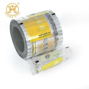 Aluminum foil packaging honey film roll/ Printed laminate Poly film roll for Honey Packets