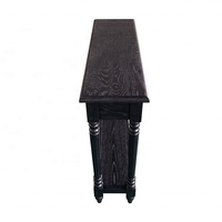 Table console W5840 Sampson en chêne massif, style rustique français, avec tiroirs, finition antique, personnalisable pour le mobilier de salon
