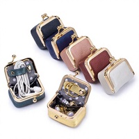 Boîte à bijoux en cuir véritable de style japonais, porte-monnaie pour femmes, design chic et mini, ultra-léger et pliable, utilisation quotidienne