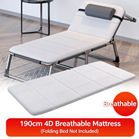 Lit de camping pliable portable avec cadre en aluminium, chaise longue inclinable, lit simple avec coussin pour la plage, le patio, le jardin, le repos en plein air