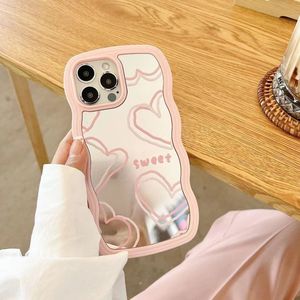 Custodia per iPhone con motivo a onde a cuore effetto specchio per iPhone 15 Pro Max, 16 Pro Max, 14, 13 e accessori per iPhone 17 Pro Max - Product Image 2