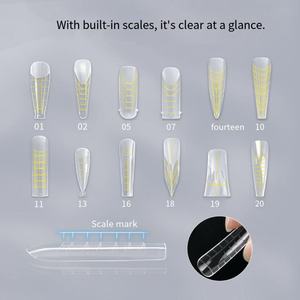 Nouvelles extensions d'ongles transparentes longues de type sandwich, style stiletto carré français, avec tête de fixation rapide <span class=keywords><strong>en</strong></span> cristal pour photothérapie, modèle 2026 - Product Image 6