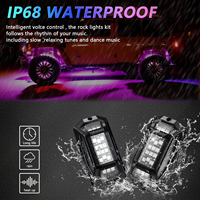 Luces LED RGBW de 12V y 25W para Camioneta JK, 8 Piezas, Control por Aplicación, Modelo HJ G6, Nuevo, para Reequipamiento/Actualización