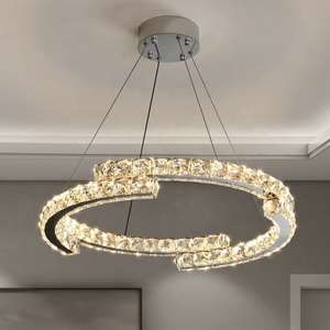 modern circle linear ring chandeliers crystal circle pendant <b>light</b> <b>for</b> hotel <b>living</b> <b>room</b> - Product Image 2