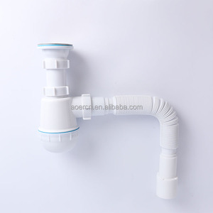 <span class=keywords><strong>Siphon</strong></span> en plastique moderne de vente chaude avec le tuyau <span class=keywords><strong>flexible</strong></span> de 40mm et le piège de bouteille de bassin - Product Image 5