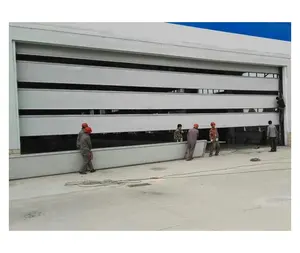 Double Busa PU Panel Geser Susun Pintu dengan Baik Sesak untuk Pabrik