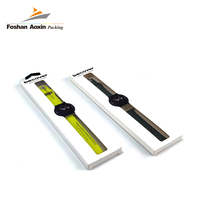 Boîte en papier avec logo personnalisé, câble de chargement USB pour montre-bracelet, produits électroniques grand public, avec fenêtre transparente, trou de suspension
