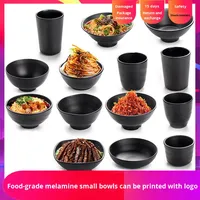 Vaisselle en plastique imitation porcelaine, plat à sauce mat, plat à assaisonnement, style japonais coréen, bol à soupe pour fondue, bol à riz, plat noir, lave-vaisselle