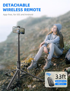 Tré<span class=keywords><strong>pied</strong></span> perche à selfie en alliage d'aluminium 1,83 m tout-en-un compatible avec lumière d'appoint, microphone et téléphone portable pour vidéo et diffusion en direct - Product Image 4