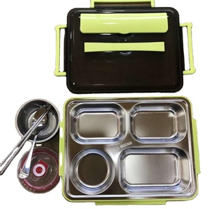 Bento Box per pranzo scolastico <span class=keywords><strong>a</strong></span> tenuta 304 in acciaio inossidabile per uso alimentare con <span class=keywords><strong>piatti</strong></span> e <span class=keywords><strong>piatti</strong></span> - Product Image 1