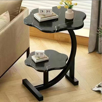 Petite table d'appoint minimaliste moderne à double couche Table basse transfrontalière pour salon Table à thé pour maison mobile Vente en gros