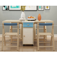 GCON Table de salle à manger pliante en marbre et bois Meubles de salle à manger pliables Ensemble peu encombrant