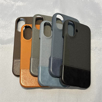 Étui de téléphone portable Sunmorn pour iPhone 18 Pro Max Air 17 16 15 14 Plus 12 Pro, coque arrière de téléphone portable en denim tendance PC+PU antichoc