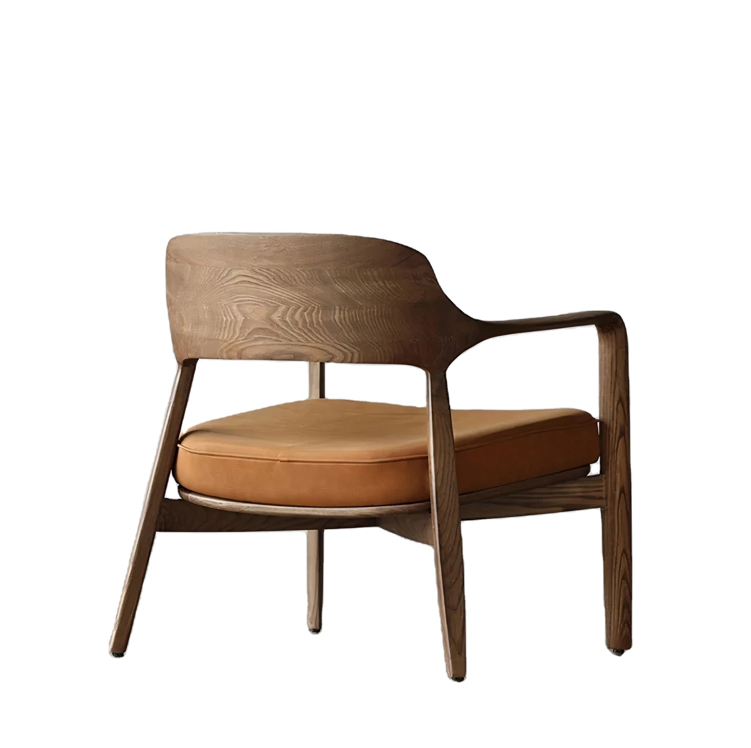 Wooden Base Unique Luxury Style Single Seat Leather Fabric Modern Chairs Living Room Furniture