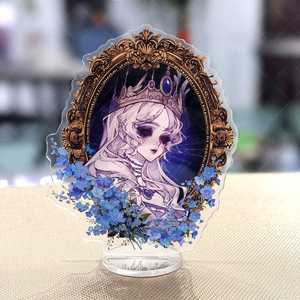 Llavero de Acrílico con Diseño de Mujer y Pez Mariposa Rojo, Impresión UV, Forma Irregular, Patrón Circular - Souvenir Creativo Estilo Anime - Product Image 1