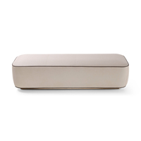 Banc ottoman moderne de luxe rembourré à nervures linéaires pour chambre, villa, hôtel, entrée