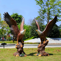 Escultura Realista de Águila Calva en Fibra de Vidrio, Estatua de Águila en Roca de Tamaño Real en Resina, Adorno para Jardín, Parque o Villa