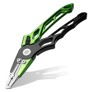Pince à anneaux fendus en aluminium anodisé <span class=keywords><strong>de</strong></span> 18,5 cm à mâchoires courbées, anti-corrosion, anti-rouille, outil à bec courbé pour la pêche aux leurres - Product Image 1
