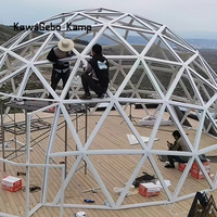 Kawagebo Kamp 7M Double-Pane Glass Party Trade Show Luxury Glamping Igloo Hotel Greenhouse Géodesic Dome Tent House