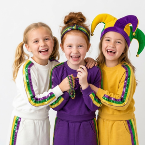 Set di Abbigliamento per Bambine con <span class=keywords><strong>Paillettes</strong></span> per Mardi Gras, Felpa a Maniche Lunghe e <span class=keywords><strong>Gonna</strong></span>, Completo da Festa in 2 Pezzi - Product Image 1