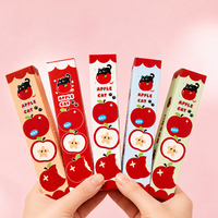 Stylos Gel Rétractables GF Apple Cat Cartoon Mignons et Kawaii pour l'Écriture, Stylos de Signation Adorables pour Journal et Prise de Notes pour Étudiants