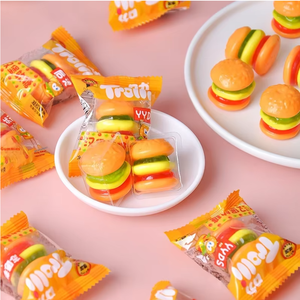 Aperitivos dulces de gelatina en forma de Hamburgo con sabor a fruta para niños en embalaje de caja hecho con azúcar - Product Image 2