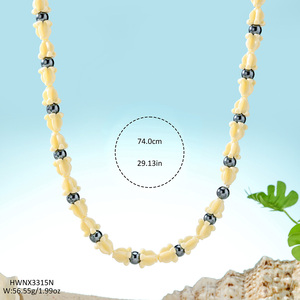 Hawaiian Jewelry Wholesale Crown Flower Design <strong>Matching</strong> Shell Pearl Necklace Earring <strong>Bracelet</strong> 3pcs Jewelry Set for Women - Product Image 4