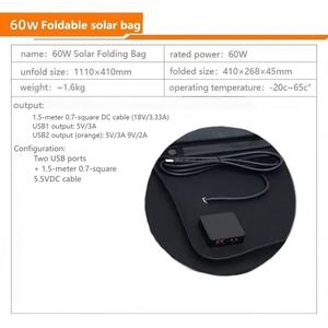 Cắm Trại Ngoài trời không thấm nước 60W mô-đun năng lượng mặt trời hiệu quả cao Mono di động Bảng điều khiển năng lượng mặt trời có thể gập lại - Product Image 3