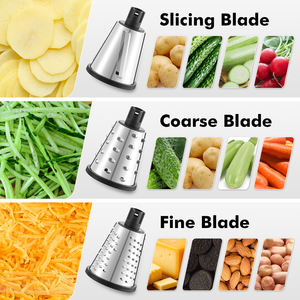 Râpe à légumes rotative avec 3 lames tranchantes <span class=keywords><strong>pour</strong></span> trancher et râper facilement les <span class=keywords><strong>carottes</strong></span>, les pommes de terre et autres légumes - Product Image 3