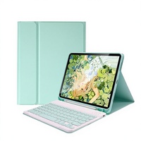 Casing Keyboard Tablet TASSO Ultra Tipis Kompatibel Multi-sistem TPU+PU dengan Trackpad Nirkabel BT Scissor Switch untuk iPad Baru