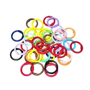 Zinc Alloy Round Keychain Spring Buckle Metal Pendant <b>Accessory</b> For DIY Craft Projects And <b>Key</b> <b>Rings</b> - Product Image 1