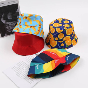 Wholesale <strong>Cheap</strong> All-Over Banana Printed Pattern Unisex Polyester <strong>Bucket</strong> <strong>Hats</strong> Fashionable Summer Protection Casual Outdoor Travel - Product Image 1