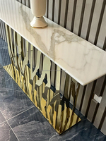 Table décorative de style moderne, meubles de salon, table d'entrée en marbre, meubles pour hall, couloir, table console d'hôtel