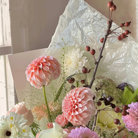 Papier d'emballage floral de luxe imperméable en PE texturé pour bouquets DIY, fleuristes, décoration de mariage et emballage cadeau