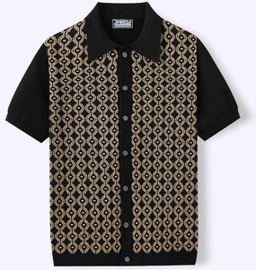 Polo de Jacquard de manga corta helado para <span class=keywords><strong>hombre</strong></span> de verano transfronterizo para <span class=keywords><strong>Amazon</strong></span> modelo SY0165 cárdigan elegante con solapa - Product Image 1