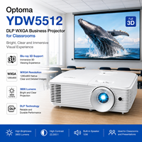 Training Rooms Optoma YDW5512 DLP WXGA Business Projector 3800 Lumens with DLP Display Technology and 10W Built-in Speaker