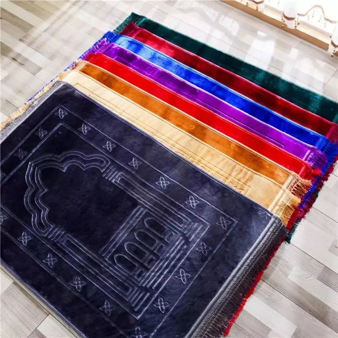 Turkish Muslim Pilgrimage Blanket Prayer Rug 3D Printing Prayer Rugs Carpet Muslim Prayer Mat with Tassel