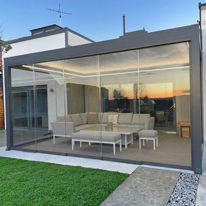 Pavillon bioclimatique extérieur en aluminium <span class=keywords><strong>Builit</strong></span> BLT-150 avec toit à lames motorisées rétractables et porte coulissante en verre pour jardin et balcon - Product Image 2