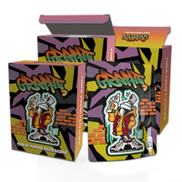 Sacs Mylar personnalisés imprimés pour bonbons, biscuits, gelées, résistants aux odeurs, avec fermeture éclair, 3,5g-28g, et boîtes de présentation pour produits comestibles