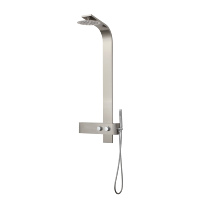 Panneau de douche moderne LANO en acier inoxydable 304 brossé avec mitigeur, effet pluie, en promotion