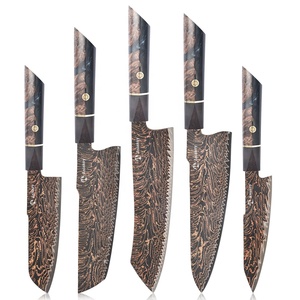 Juego de <span class=keywords><strong>Cuchillos</strong></span> de Chef Profesionales Aichi de 57 Capas de Cobre y Latón Damasco AUS-10, <span class=keywords><strong>Cuchillos</strong></span> de <span class=keywords><strong>Cocina</strong></span> con Mango de Resina de Ébano - Product Image 5