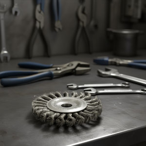 TTAKE Circular <b>Brush</b> With Twisted Knots Steel 22 Mm Abrasive For Metal Polishing - Product Image 3
