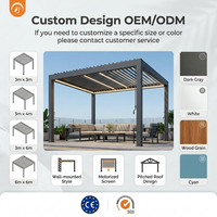 Gazebo de Acero Galvanizado Doble con Techo Rígido para Asados al Aire Libre, Pérgola Resistente al Viento, Fácil de Montar con Pantalla para Jardín