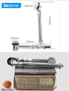 不锈钢和黄铜铬弹出淋浴废水排水器浴缸溢流排水器 - Product Image 5