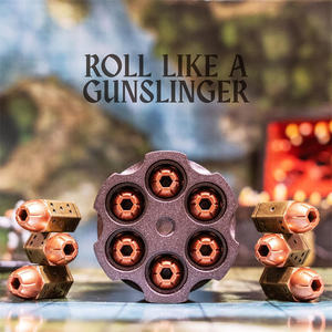Soporte de cilindro de revólver de dados de bala de Metal completo 6 D6 juego de rol estuche de almacenamiento para mazmorras dragones <span class=keywords><strong>Warhammer</strong></span> 40K Cyberpunk - Product Image 6