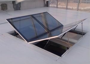 垂直ルーバー二重ガラスアルミニウム合金天窓用ローリングオープンスタイル - Product Image 3