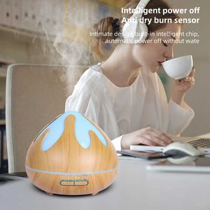 Humidificateur d'air télécommandé 500ml avec logo personnalisé Diffuseur d'arômes d'huile volcanique électrique ultrasonique portable Trèfle à quatre feuilles en bois - Product Image 5