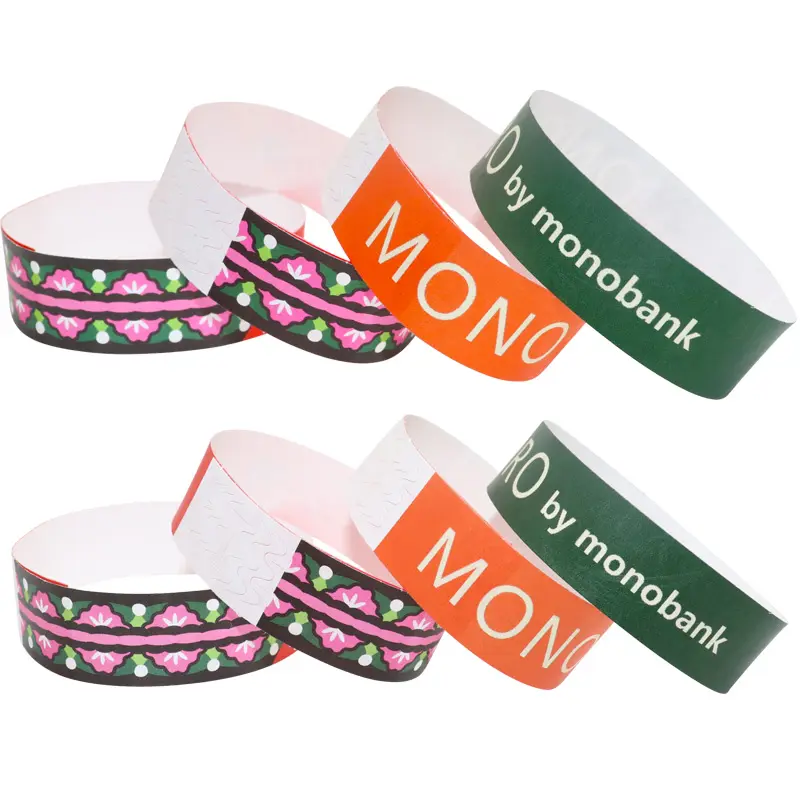 Factory Custom Logo tyvek Cheap Promotional silicone Bracelets Festival Holographic Wristband pvc Wrist Band