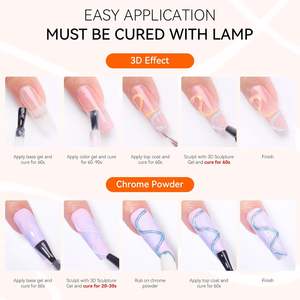 3d Gel Nail Art <span class=keywords><strong>Halloween</strong></span> White No Wipe Nail Polish 3D Rhinestone Building Multi-Function Drawing Gel for DIY Manicure Designs - Product Image 6