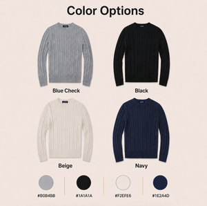 Pull en Coton 100% avec Logo Brodé Personnalisé, Tricot Câblé, pour Hommes, Vêtements Décontractés d'Hiver, Fabricant de Vêtements en Gros, MOQ - Product Image 2